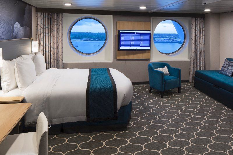 Cabine ultra espaçosa com vista para o mar