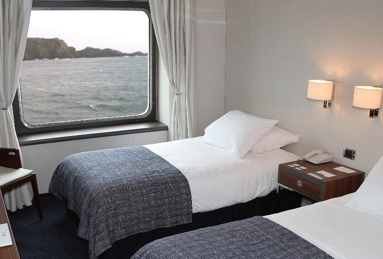 Cabine Twin com vista para o mar