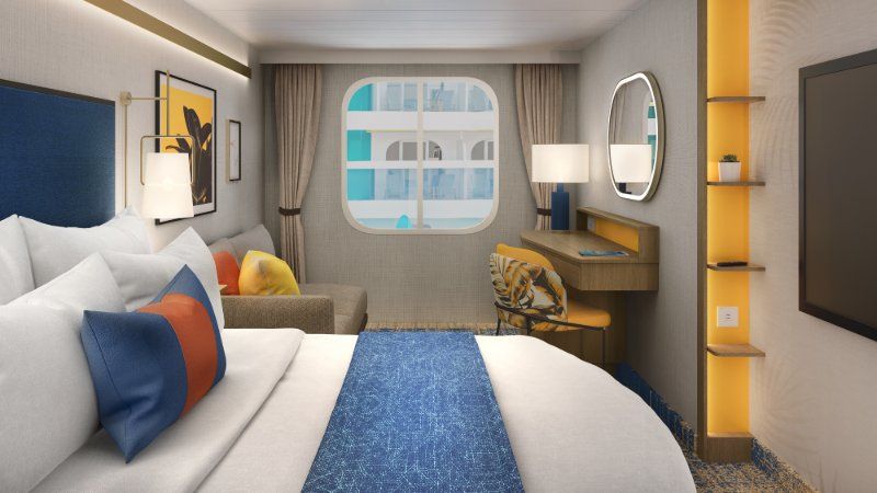 Cabine familiar interior com vista para o Surfside