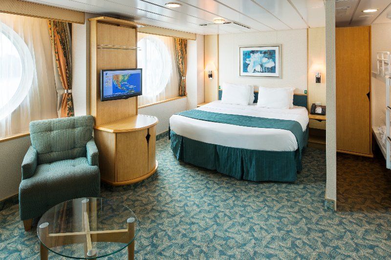 Cabine ultra espaçosa com vista para o mar
