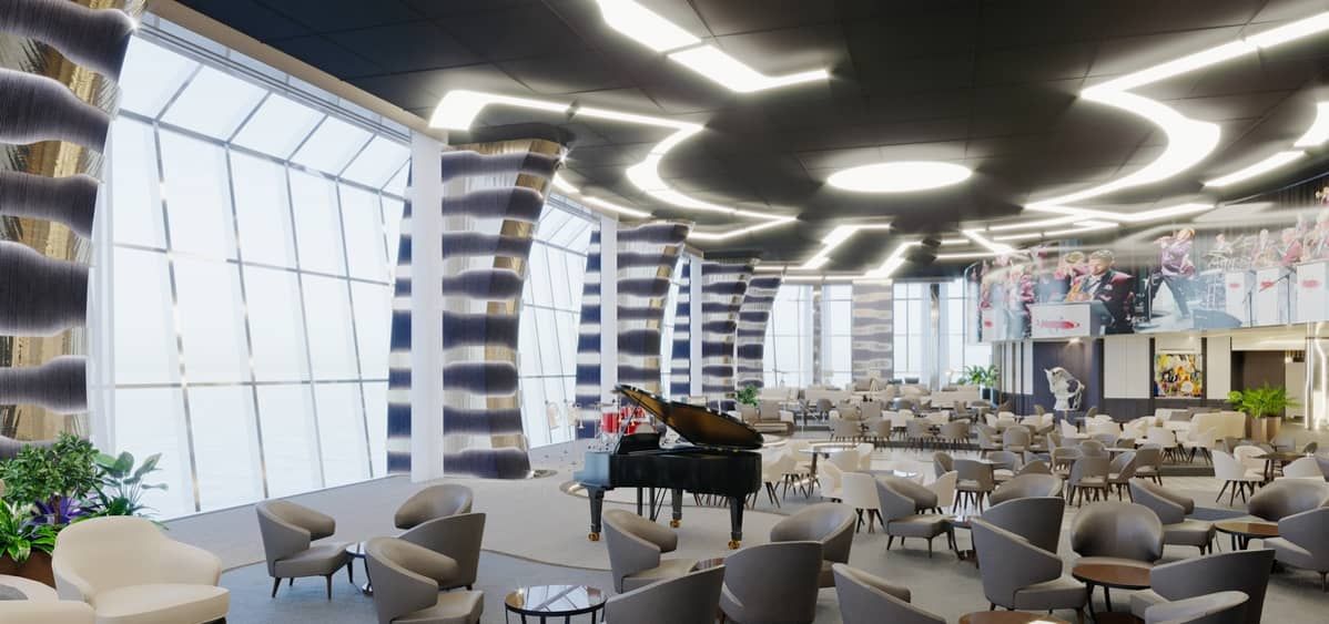 2- CAROUSEL LOUNGE <br> ESPETÁCULOS AO VIVO COM VISTA PARA O OCEANO