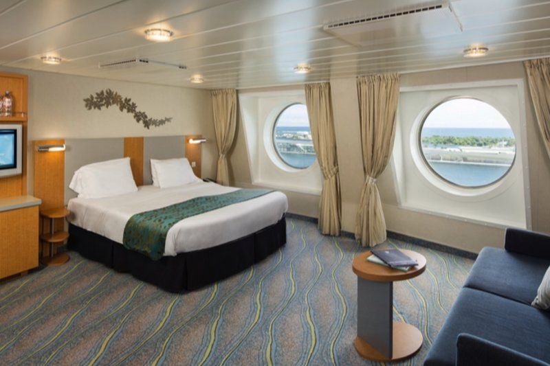 Cabine ultra espaçosa com vista para o mar