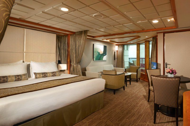 Suite Deluxe na cobertura com uma grande varanda com vista para proa