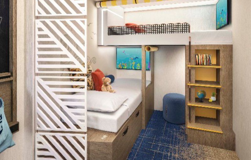 Cabine infinita familiar com vista para o mar e balcão