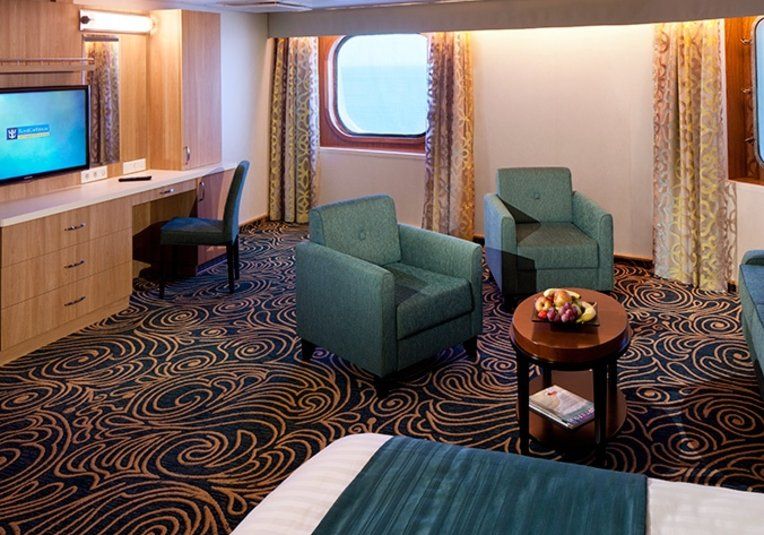 Cabine ultra espaçosa com vista para o mar