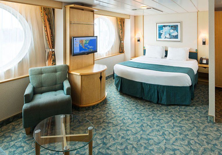 Cabine ultra espaçosa com vista para o mar