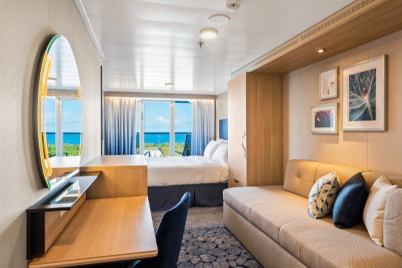 Cabine comunicante com vista para o mar e varanda