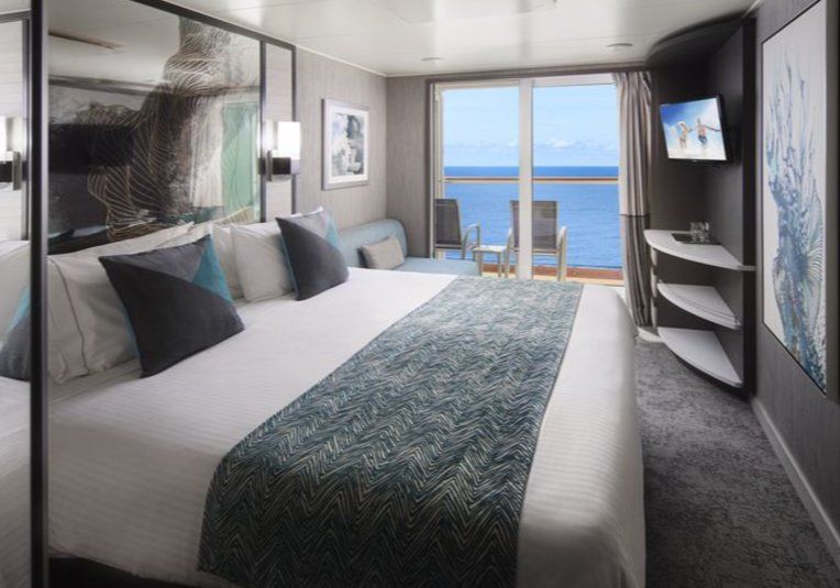 Cabina com varanda com vista para proa