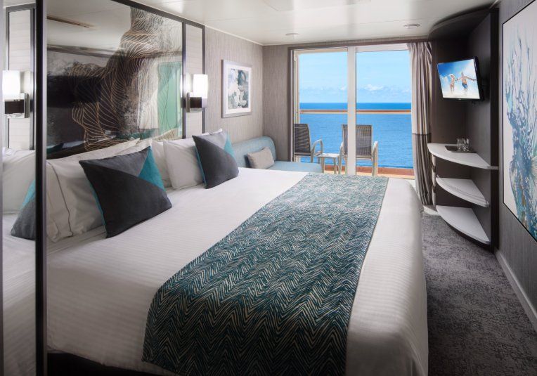 Cabina com varanda com vista para proa