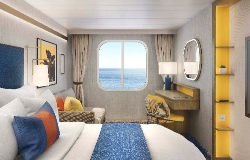 Cabine com vista panorâmica para o mar