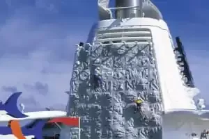 Parede de escalada em rocha