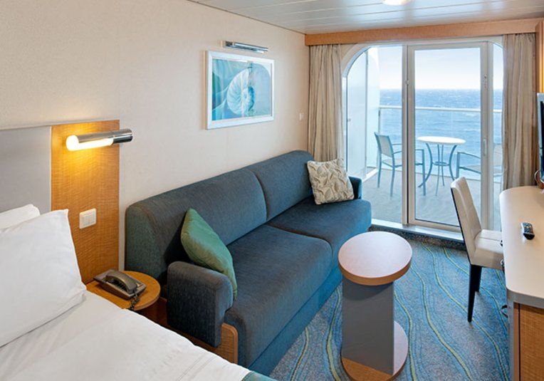 Cabine comunicante com vista para o mar e varanda