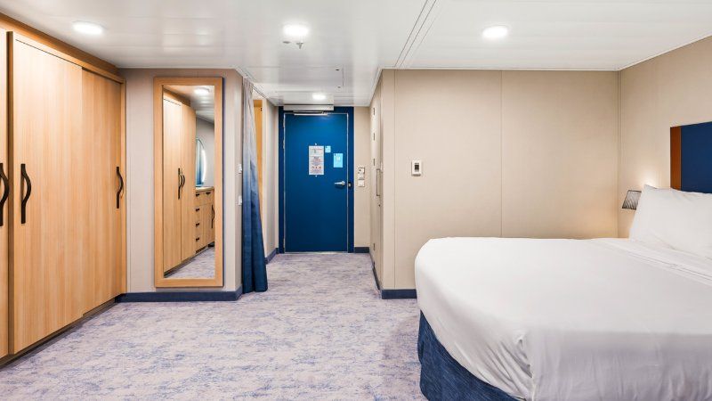 Cabine com vista para o mar ultra espaçosa e varanda grande