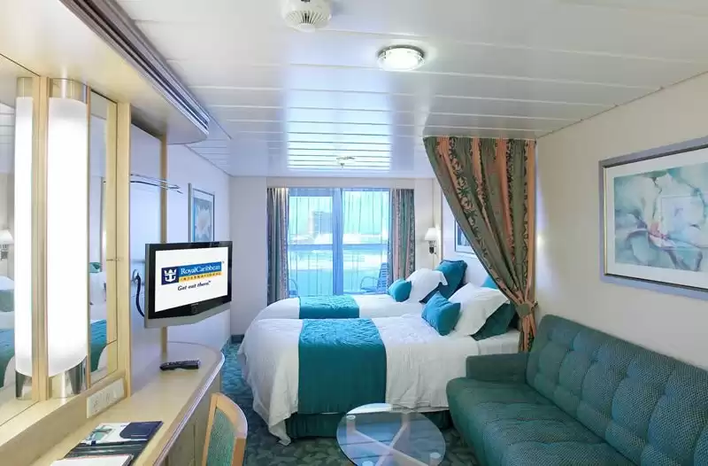 Cabine com vista para o mar e varanda