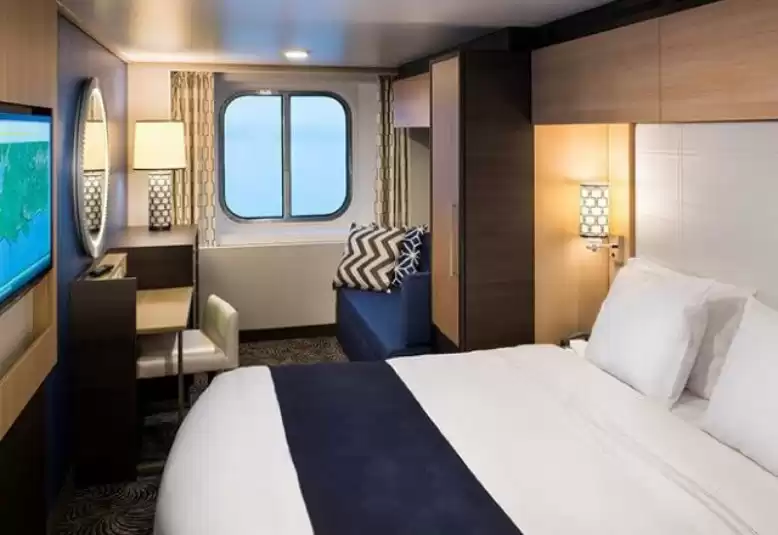 Cabine espaçosa com vista para o mar