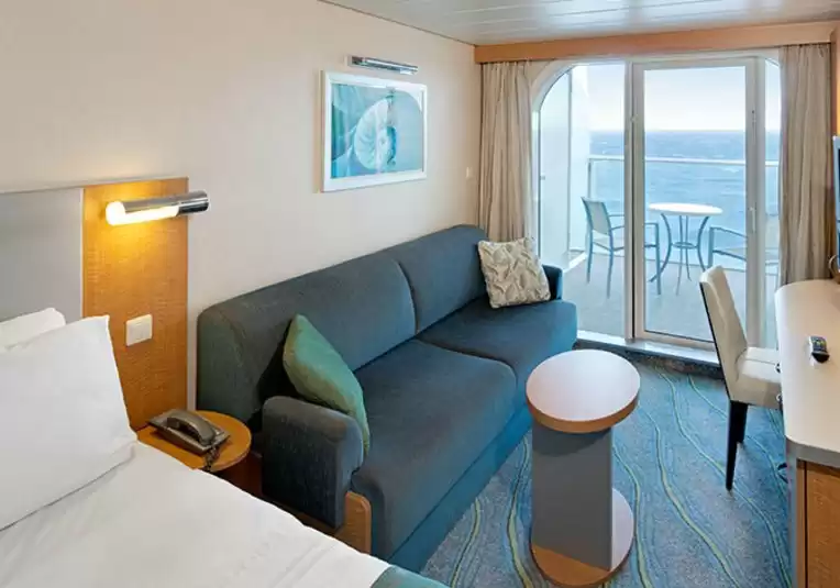 Cabine com vista para o mar e varanda