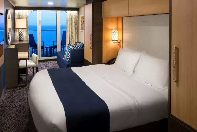 Cabine com vista para o mar e varanda