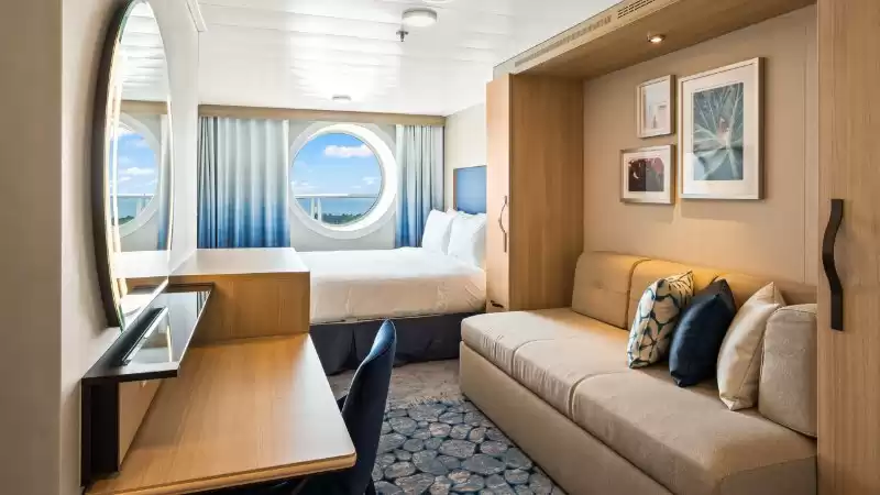 Cabine com vista para o mar